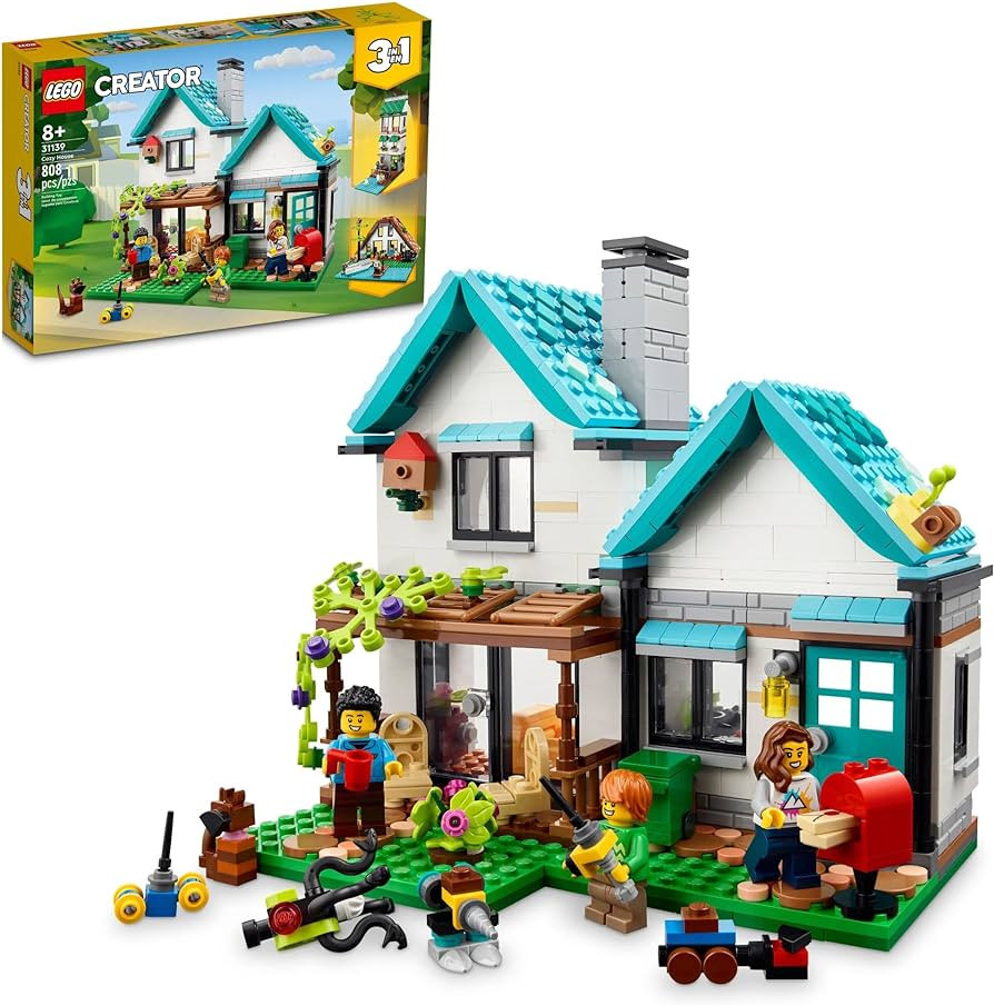 LEGO Creator 3 in 1 Cozy House Building Kit, Rebuild into 3 Different Houses, Includes Family Min... | Amazon (US)