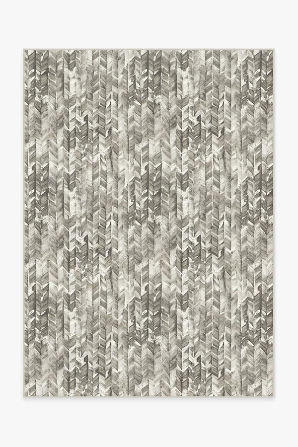 Watercolor Herringbone Grey Rug | Ruggable