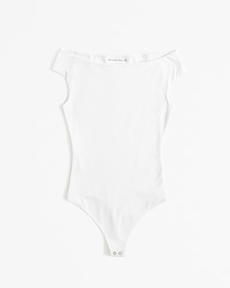 Cotton-Blend Seamless Fabric Off-The-Shoulder Bodysuit | Abercrombie & Fitch (US)
