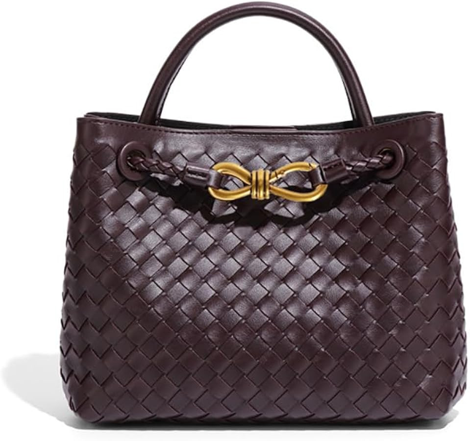 Women's Handmade Woven Top-handle Bag Ladies' Fashion Leather Shoulder Handbag Crossbody Purse | Amazon (US)