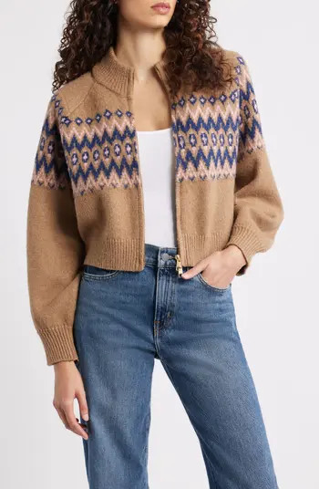 525 america Alma Fair Isle Zip-Up Cardigan | Nordstrom | Nordstrom