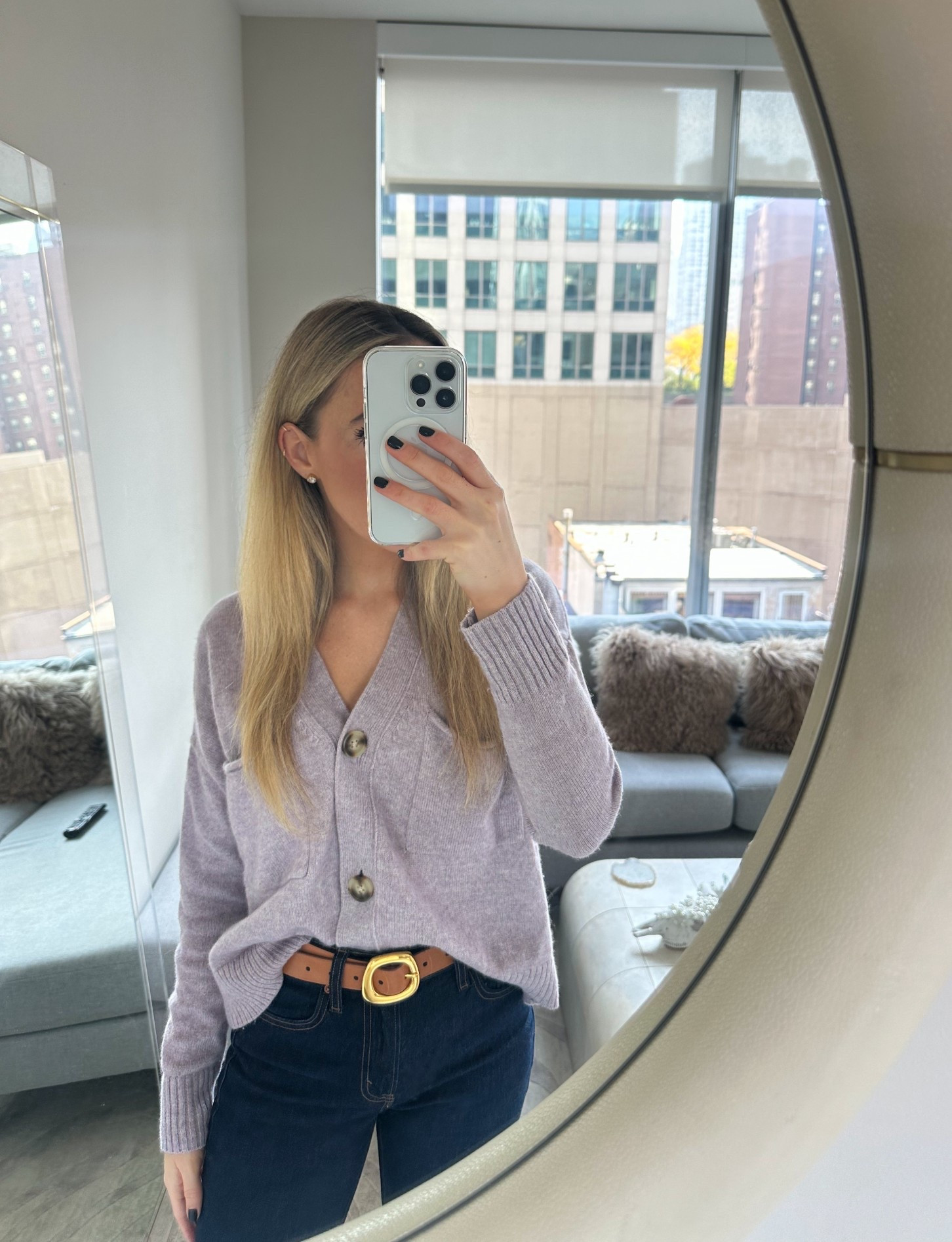 Chicago: Daily Outfit featuring bootcut jeans 
* this exact sweater is a few years old from Madewell so linking similar cardigans 



ootd style fashion, gold belt, Kathleen post Abercrombie collection, sweater and jeans combo, fall fashion, autumn outfit 

#LTKFindsUnder100 #LTKSeasonal #LTKStyleTip
