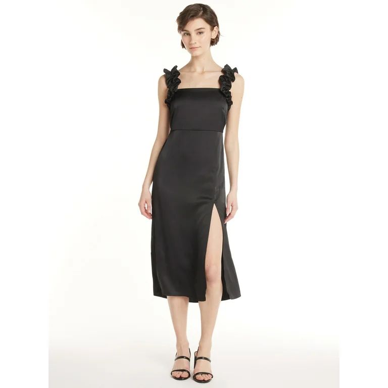 Label Rail x WhatSmitaFound Women's Sleeveless Ruffle Midi Dress, Sizes 4-16 | Walmart (US)
