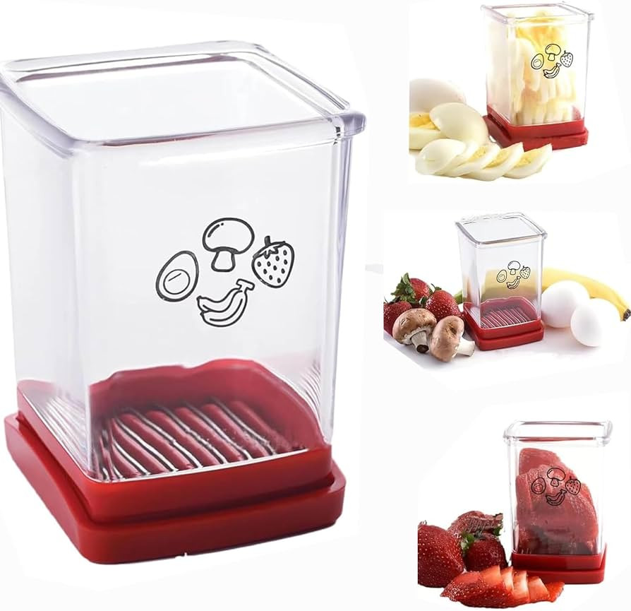 Cup Slicer,Fruit and vegetable fast slicer, Stainless Steel Fruit Slicer Cup Egg Slicer, Stainles... | Amazon (US)