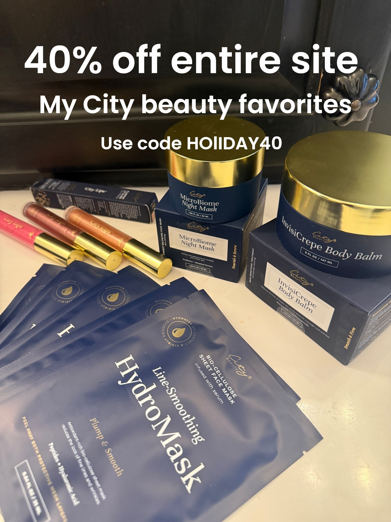 40% off Sale 

1 day left to shop BEST SALE of year… City beauty “this is a clean beauty line”

With code HOLIDAY40

Here’s my Favorite Things from City Beauty that I Use

- line smoothing Hydro masks
Plumps and smooths  comes in a  5 pack (great for stocking) 
1 box 5 stocking 

-Micro Biome night mask
Put on after night face wash and wake up with the softest skin 

-Lip plumping glosses hydrating, not sticky and so many beautiful colors to wear alone or layer
Over favorite stain or lipstick

- Body butter cream leaves your skin so soft

Trust me on these products I know you’ll love them like I do!
I’ve been using for years! 


#LTKBeauty #LTKSaleAlert #LTKGiftGuide