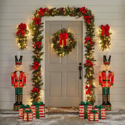 BrylaneHome 52" Pre-Lit Tinsel Nutcracker - Multi | Target