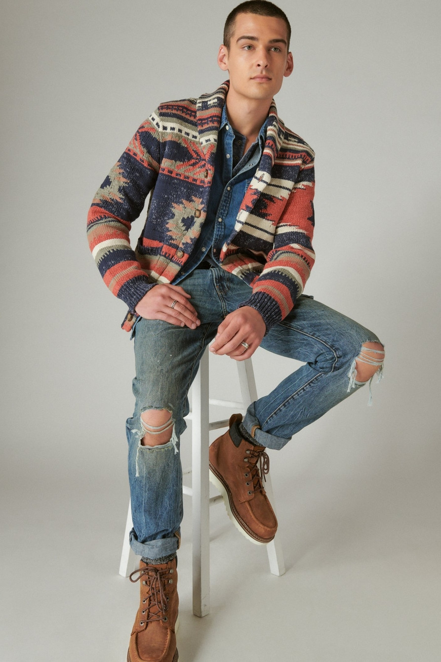 SOUTHWESTERN PRINT SHAWL CARDIGAN | Lucky Brand