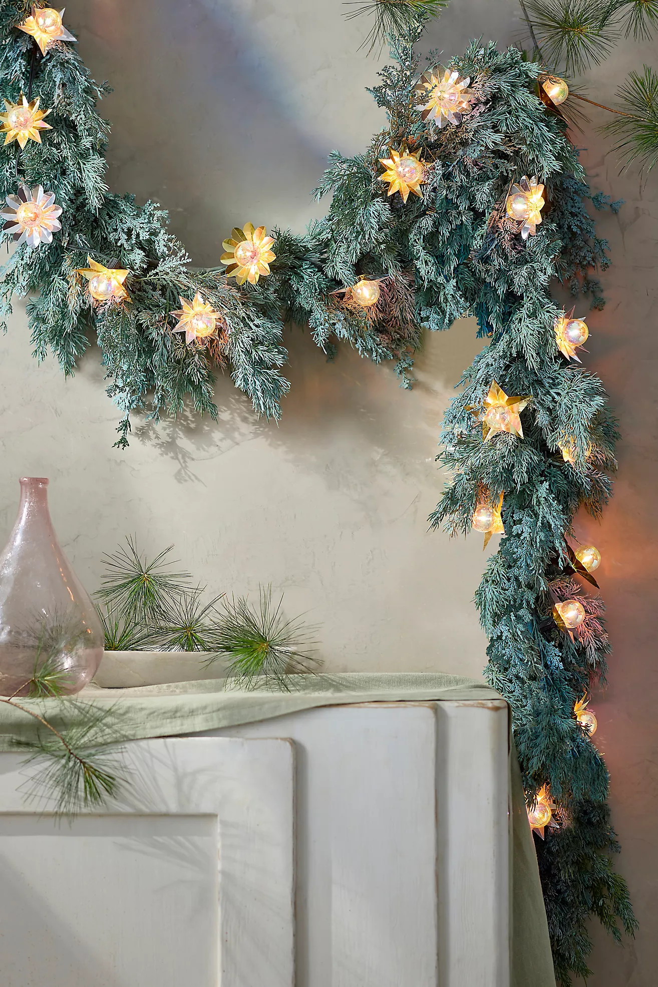 Faux Blue-Green Fir Garland, 9’ | Terrain