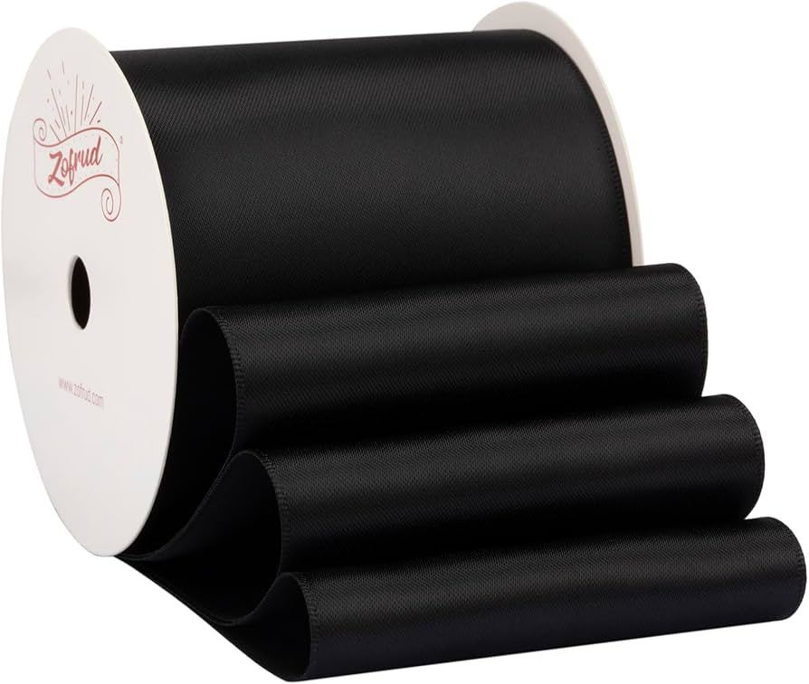 Black Satin Ribbon 3 Inch Wide x 10 Yds - Large Ribbon Ideal for Bows, Gift Wrapping, Flower Bouq... | Amazon (US)