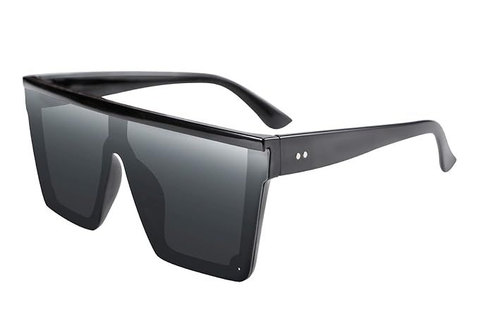 FEISEDY Fashion Oversize Siamese Lens Sunglasses Women Men Succinct Style UV400 B2470 | Amazon (US)