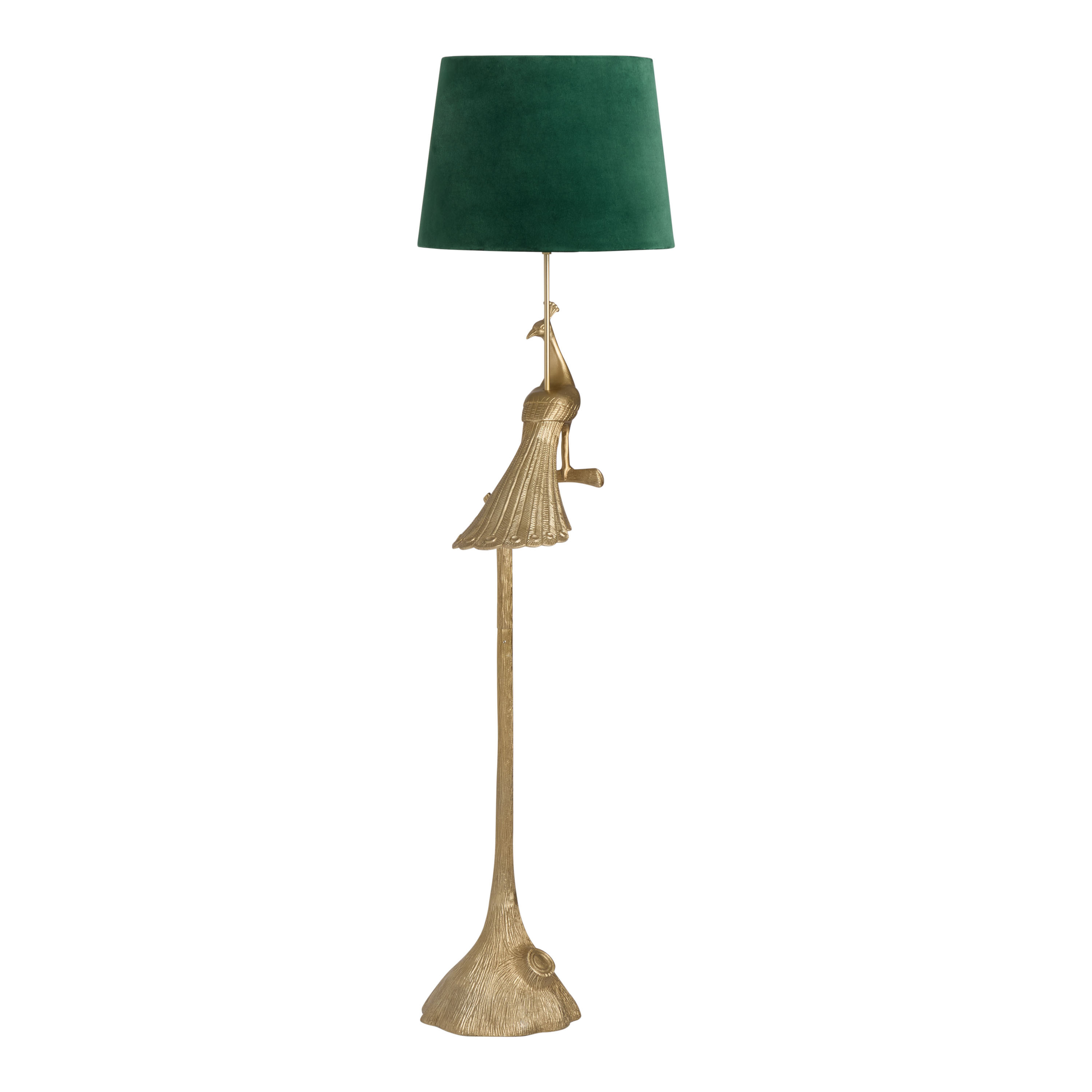 Brass Art Deco Peacock Floor Lamp | World Market