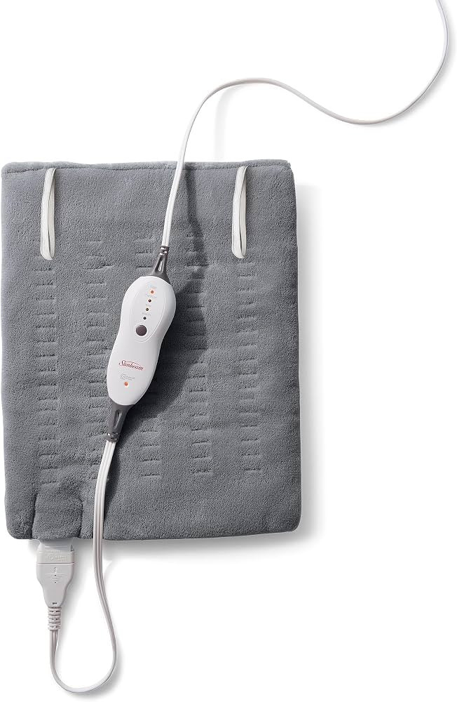 Sunbeam Premium Sunbeam Heating Pad with Compact Storage, Standard Size, Gray | Amazon (US)
