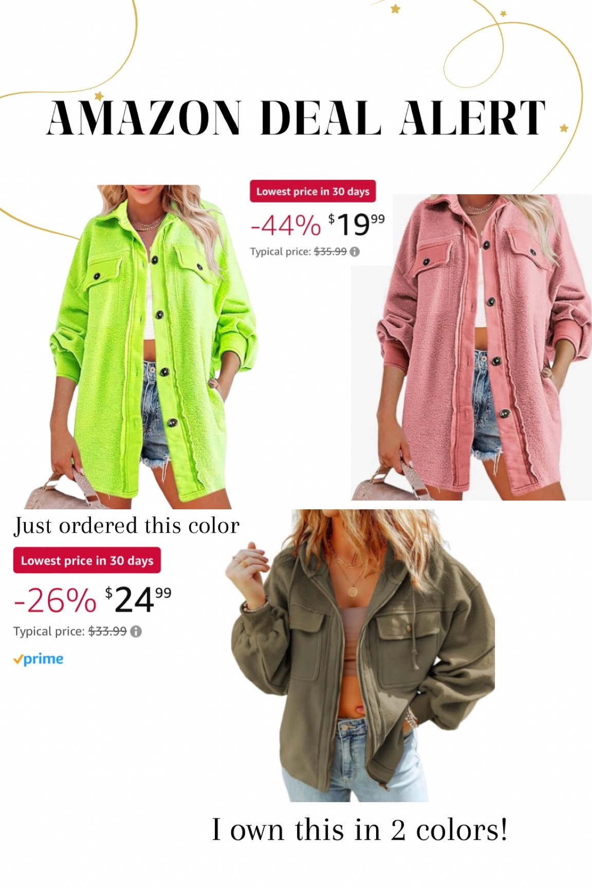Fleece shackets on sale! Lowest price in a month. I own the hooded shacket in a few colors and Its Tts. Ordering the neon green shacket because I love the color and it will be so cute with a band tee. 

#LTKsalealert #LTKGiftGuide #LTKmidsize