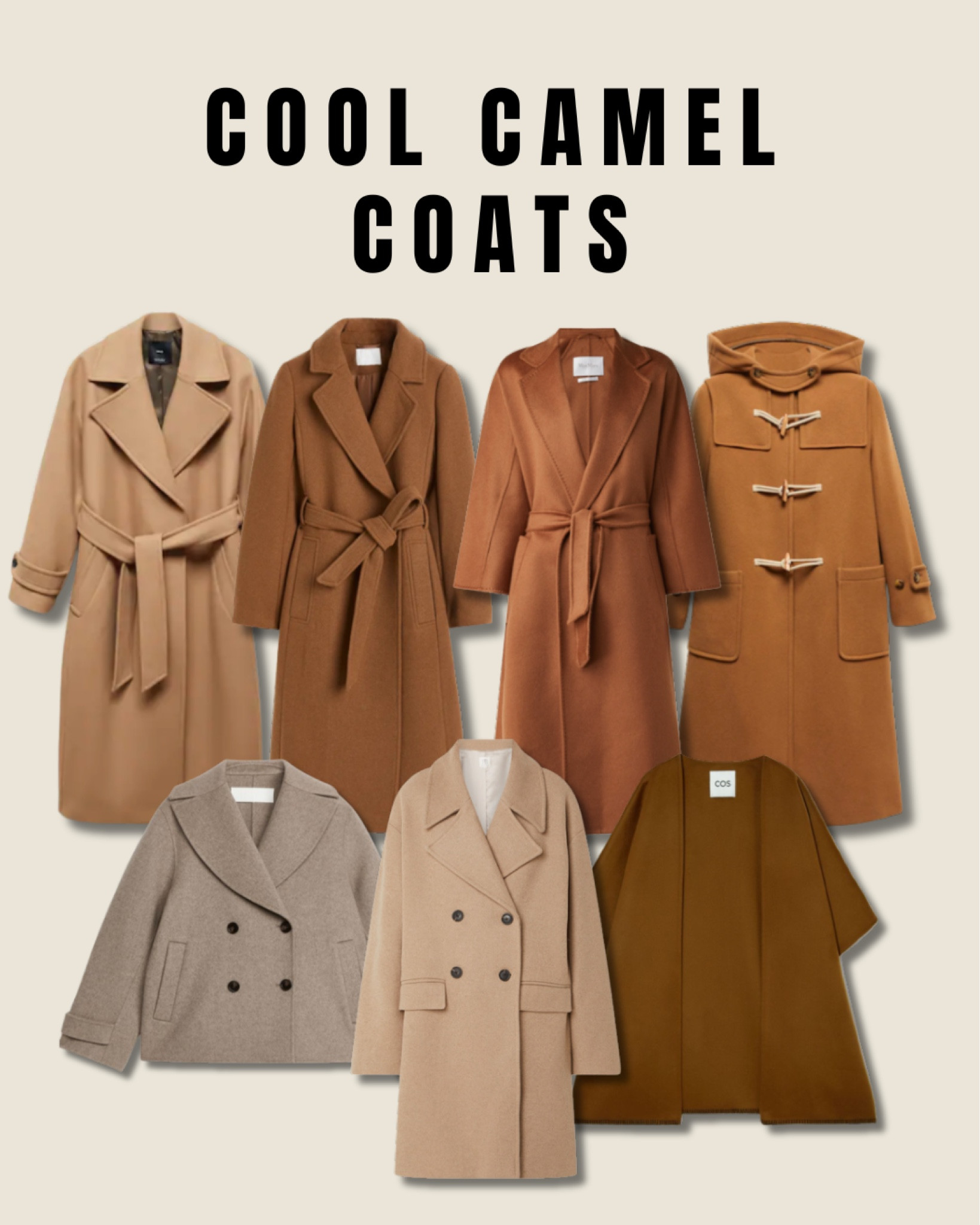 Cool camel coats 🧥 

outfit inspiration, autumn coats, autumn style, Mango, wool coat with maxi collar, H&M, wool pea coat, Arket, jacket with tie belt, light brown coat, COS, cape, ‘S MaxMara, bestseller, de Bijenkorf, mantel, ASOS, premium, coat with hood, second female, Nederland. 

#LTKstyletip #LTKSeasonal #LTKeurope