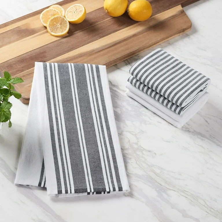 Better Homes & Gardens Rich Black Cotton Woven Dual-Purpose Oversized Kitchen Towels 3 Pack | Walmart (US)
