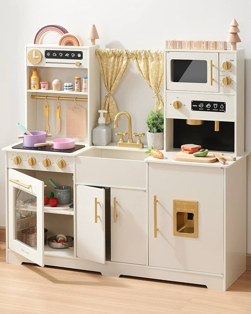 Tiny Land Play Kitchen for Kids, Toy Kitchen Set with Plenty of Play Features, New Modern Kids Wo... | Amazon (US)