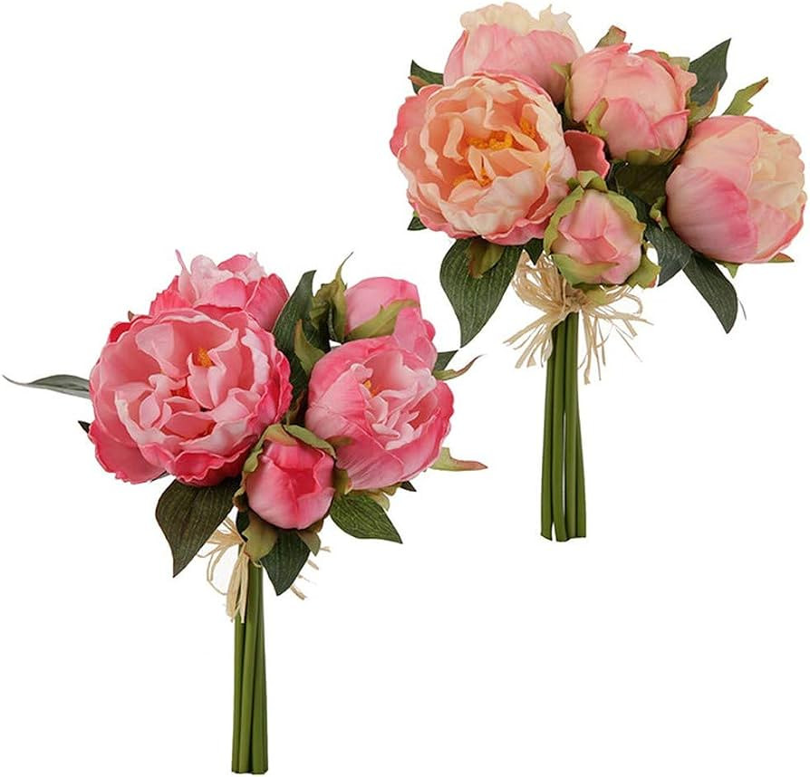 Raz Imports Home Sweet Home 10.5" Real Touch Peony Bundle, Assortment of 2 | Amazon (US)