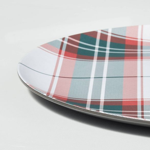 Holiday Plaid Melamine Dinner Plate Red/Green - Hearth & Hand™ with Magnolia | Target