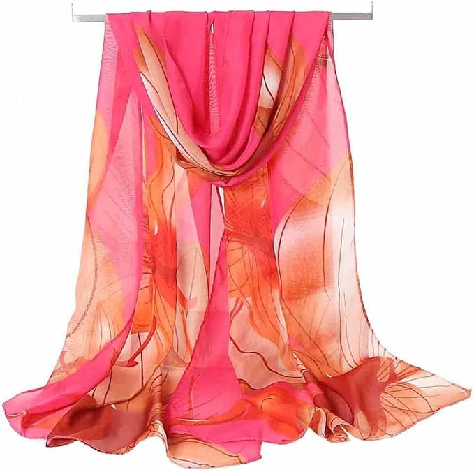 Xyueanlo Women's Chiffon Scarf Lightweight Scarves Fashion Elegant Floral Print Scarfs Shawls | Amazon (US)