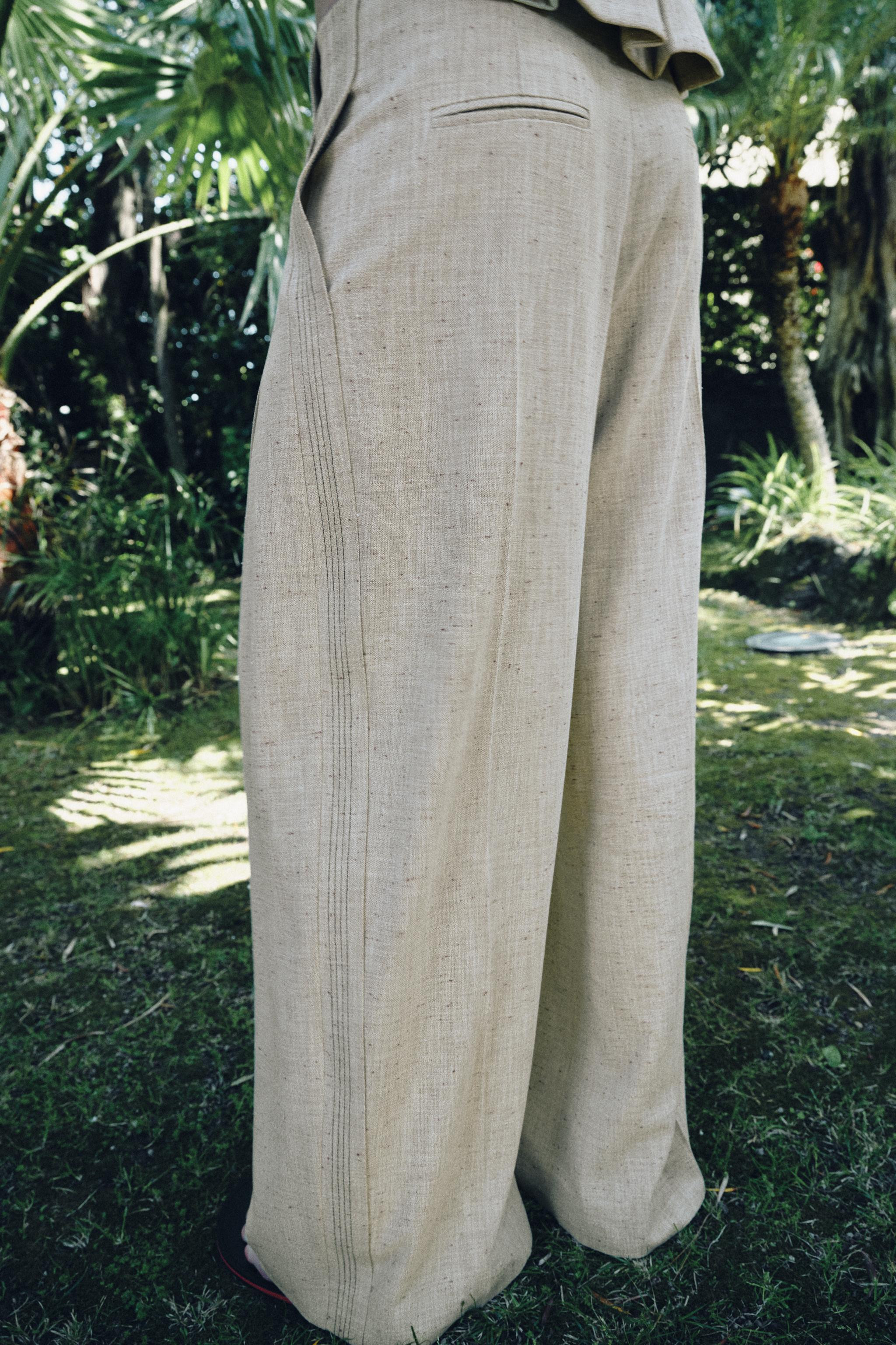 ZW COLLECTION STRAIGHT-LEG TOPSTITCH TROUSERS | Zara UK