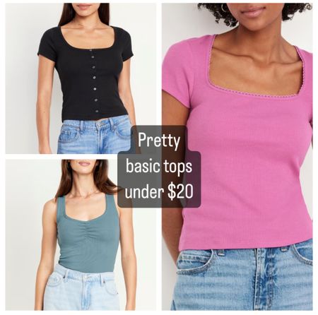 Pretty basic tops under $20
Summer styles  

#LTKStyleTip #LTKSeasonal #LTKFindsUnder50