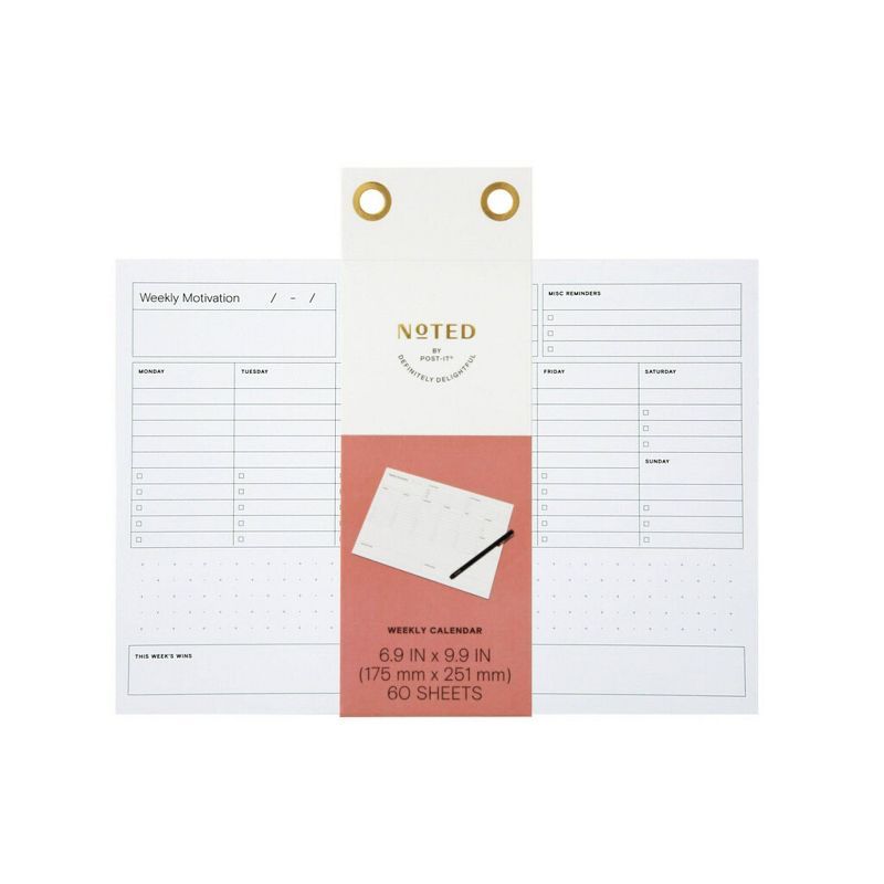 Post-it Undated Weekly Super Sticky Calendar 7"x 10" 60 Sheets White | Target