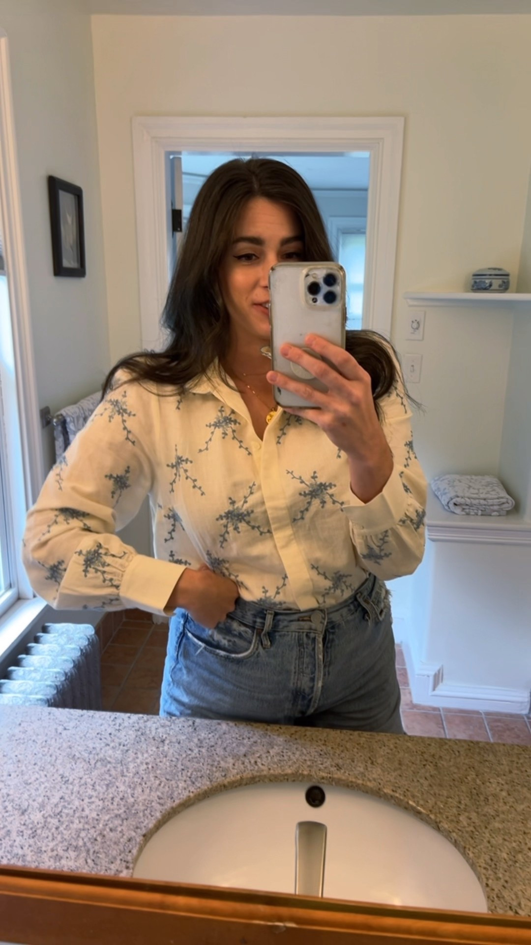 Sezane floral blouse linen blouse embroidery summer style 

#LTKStyleTip #LTKWorkwear