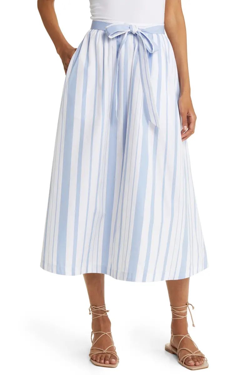 Variegated Stripe Cotton Poplin Skirt | Nordstrom