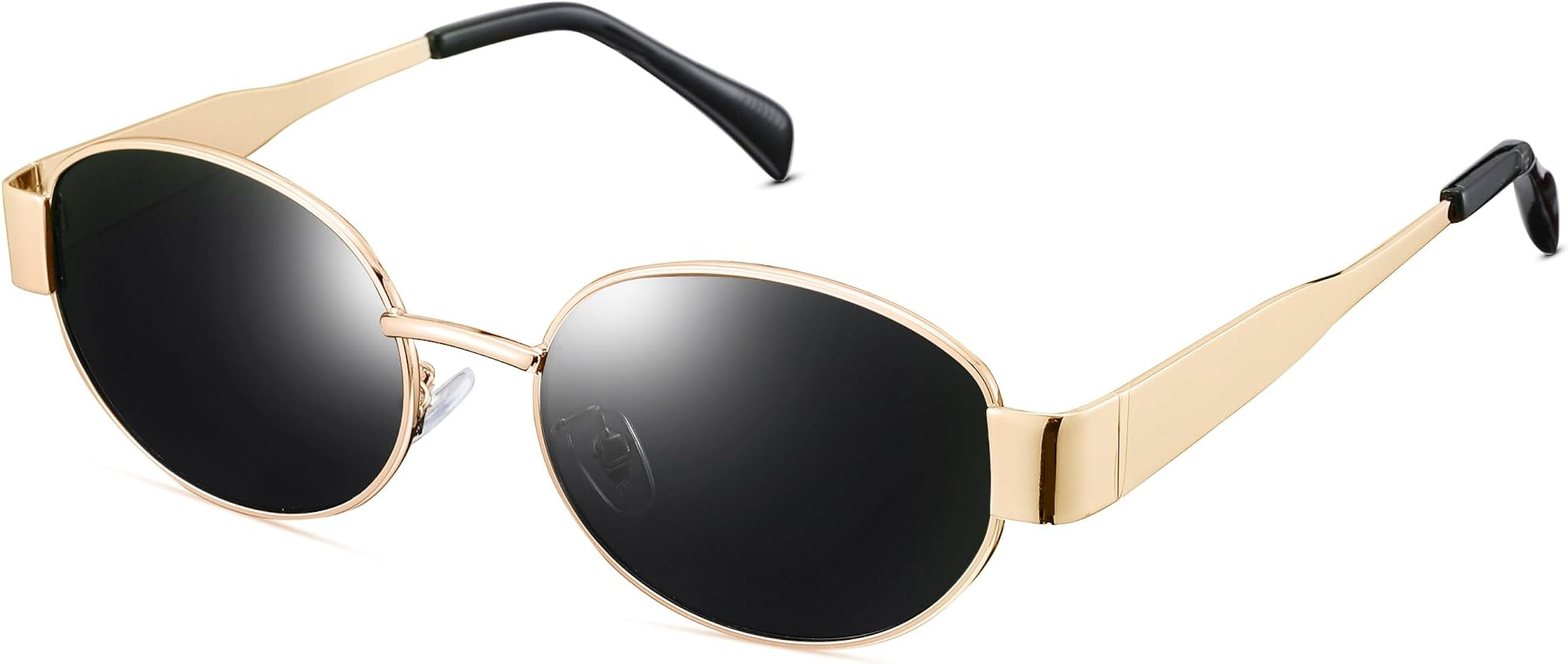 Pro Acme Retro Oval Sunglasses,Fashion Hexagonal Rectangle Shades Metal Frame Designer Sun Glasse... | Amazon (US)