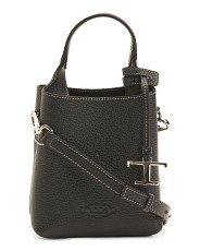Made In Italy Leather T Timeless 2 Compartment Micro Tote With Strap | TJ Maxx