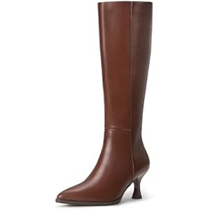 IDIFU Women's IN3 Knee High Tall Boots Pointed Toe Low Kitten Heel Long Fall Boot Side Zipper for... | Amazon (US)