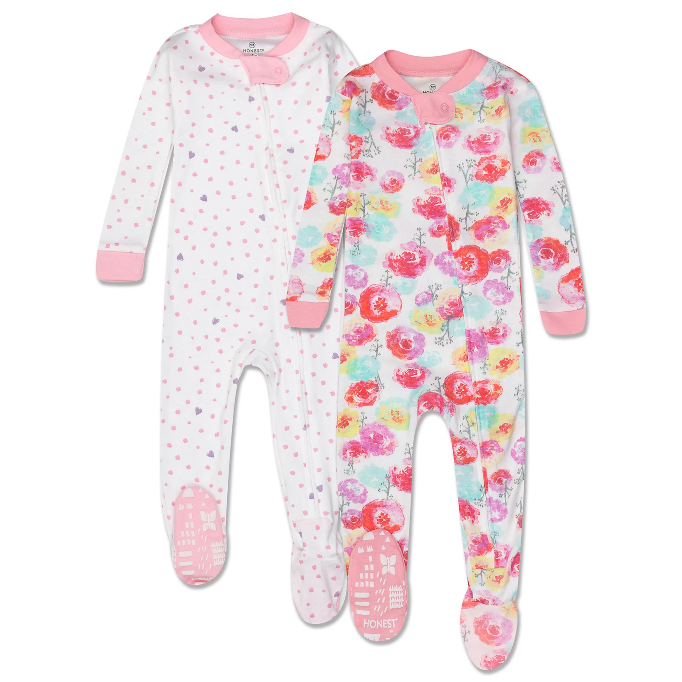 HONEST BABY CLOTHING 2-Pack Organic Cotton Snug Fit Footed Pajamas | Kohl's