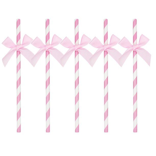 OUNONA 30Pcs Creative Bowknot Design Paper Straws Exquisite Bow-tie Straws Birthday Cake Ornament... | Walmart (US)