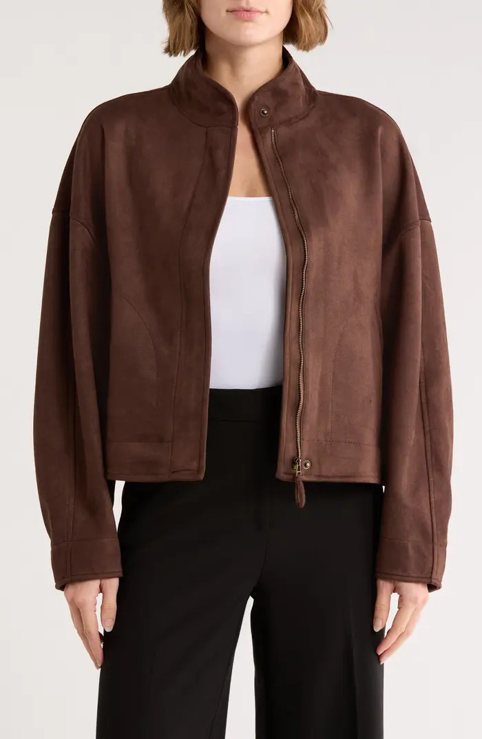 Faux Suede Full Zip Jacket | Nordstrom Rack