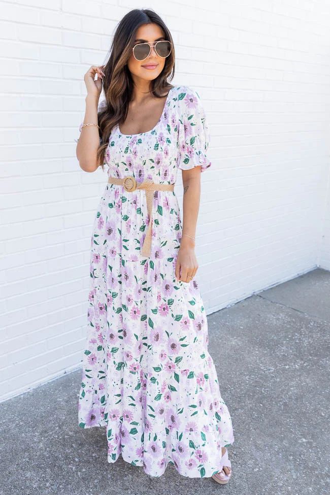 Same Situation Smocked Purple Floral Maxi Dress FINAL SALE | The Pink Lily Boutique