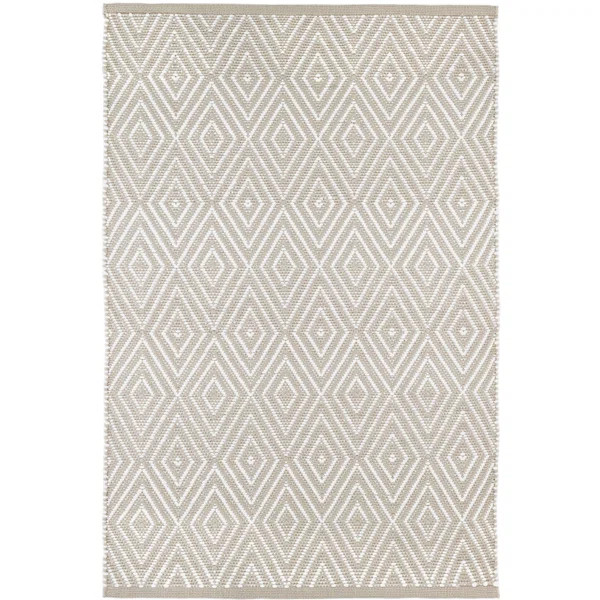 Diamond Geometric Handmade Flatweave Platinum/White Indoor / Outdoor Area Rug | Wayfair North America