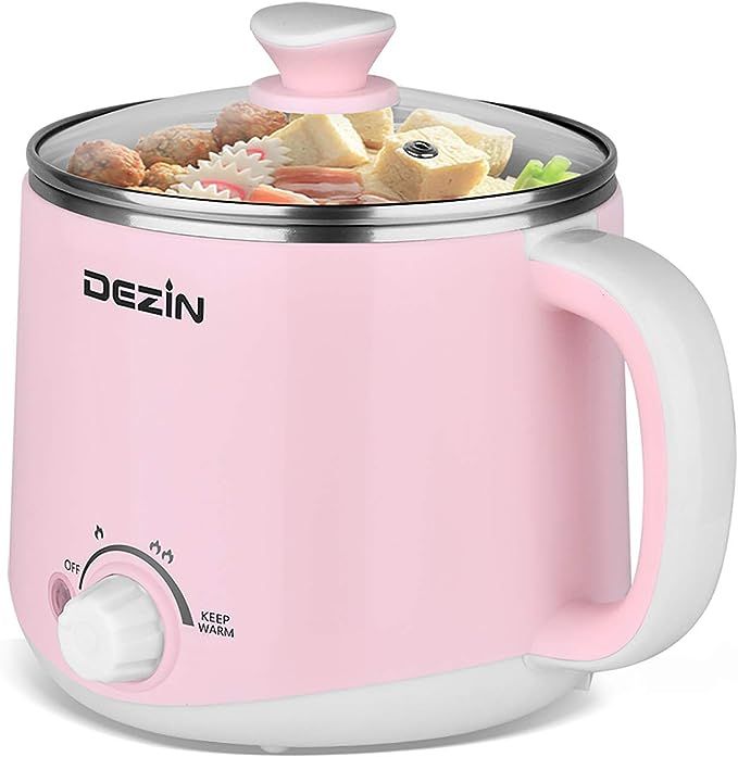 Dezin Electric Hot Pot, Rapid Noodles Cooker, Stainless Steel Mini Pot 1.6 Liter, Perfect for Ram... | Amazon (US)