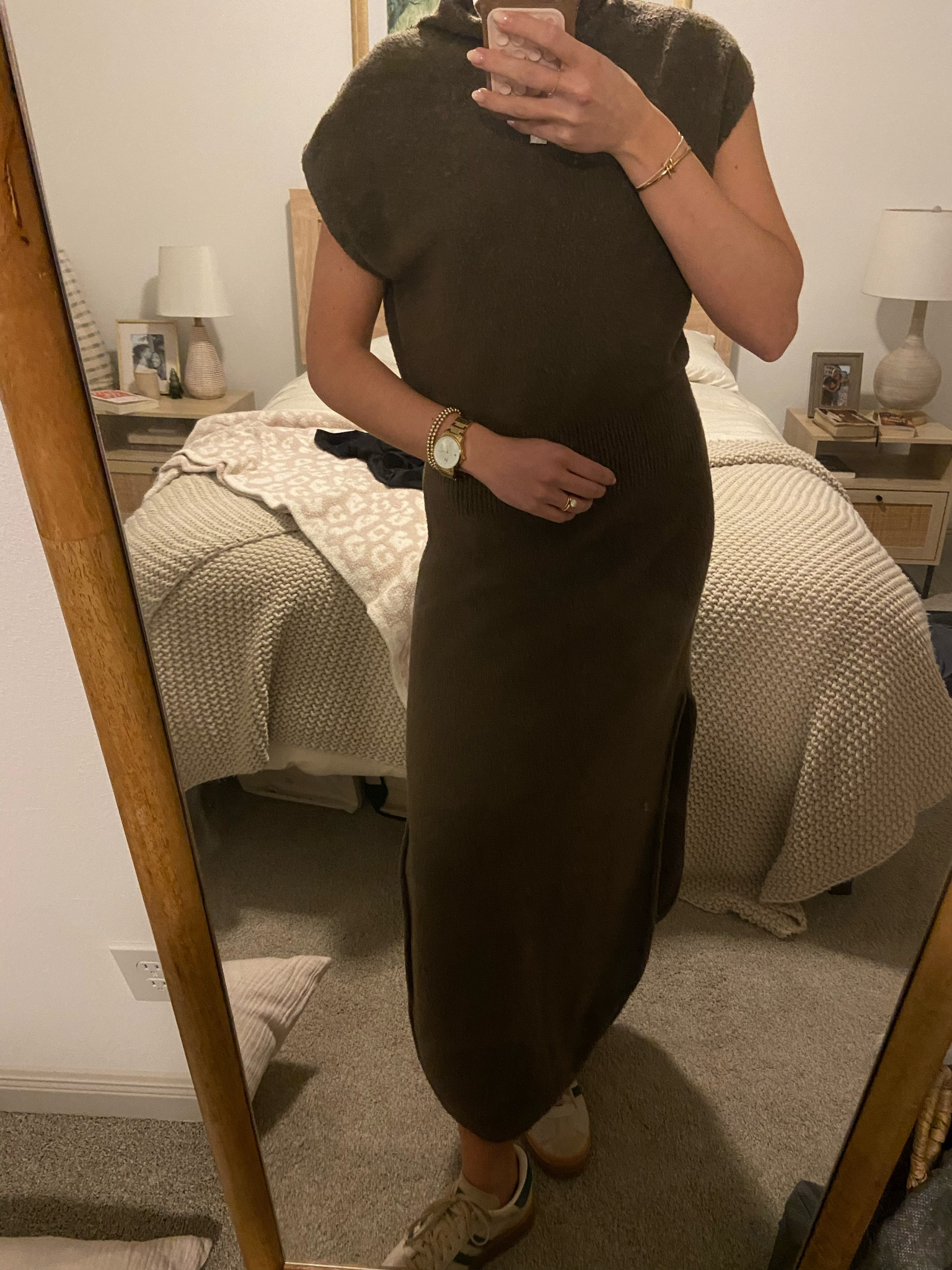 This dress was a Christmas gift to myself and I’m obsessed! Can be worn dressy or casual! Tonight’s NYE dinner I paired it with the adidas gazelles. You will love it! Im wearing a size medium and it fits comfortably :) 

#LTKGiftGuide #LTKHoliday #LTKStyleTip