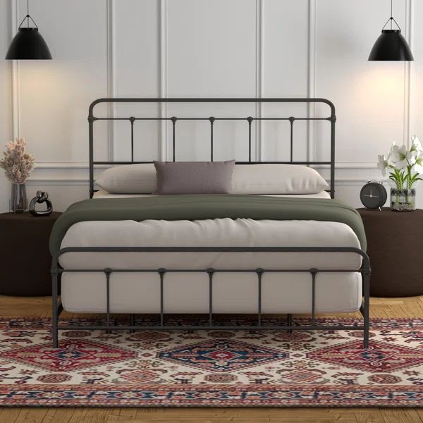 Gillam Industrial Metal Snap Assembled Bed Frame | Wayfair North America