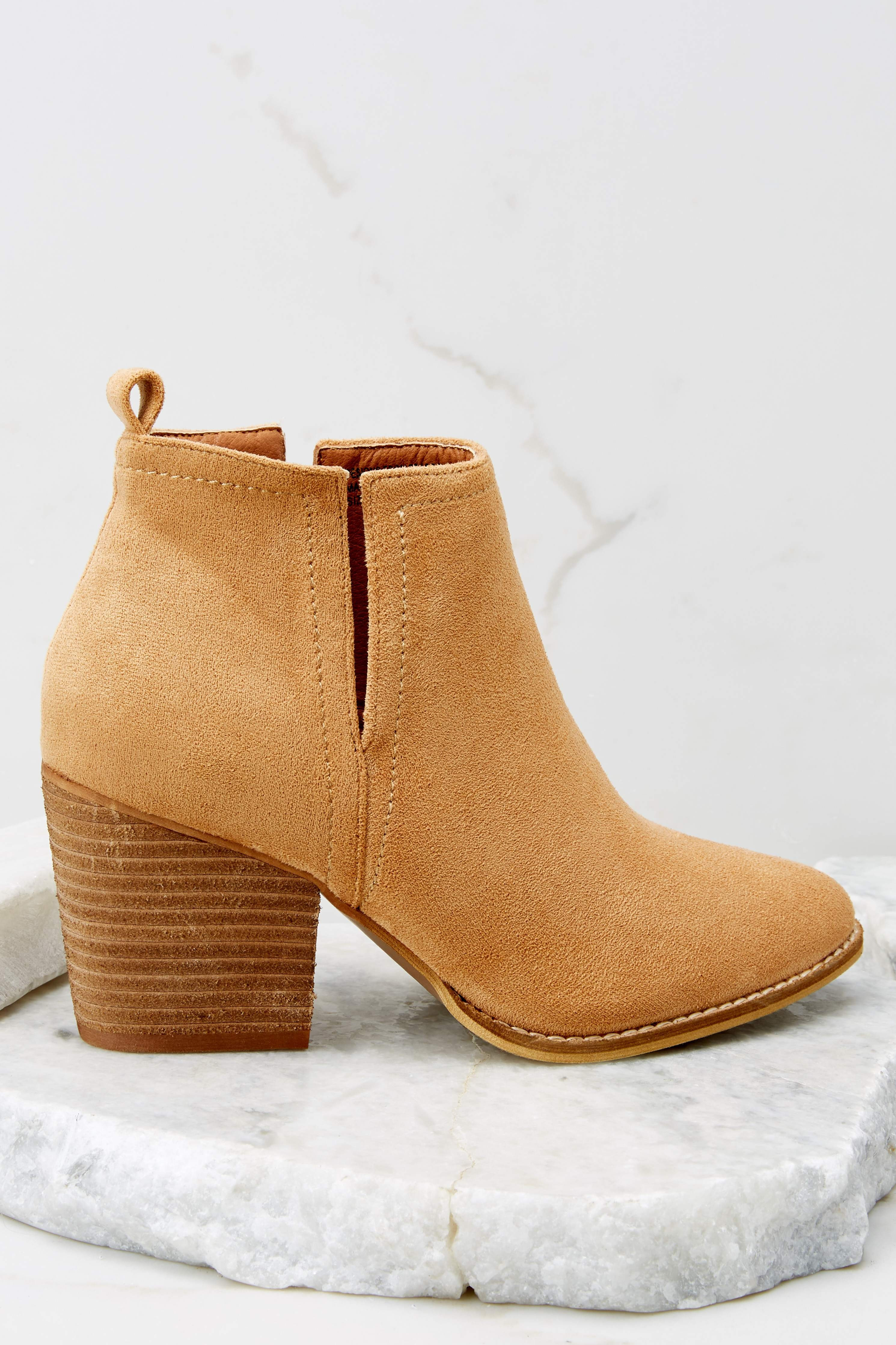 Cozy Confidence Cognac Ankle Booties | Red Dress 