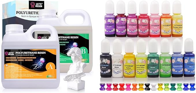 LET'S RESIN Polyurethane Resin with 15 Color Translucent Epoxy Resin Pigment, Low Odor Pourable L... | Amazon (US)