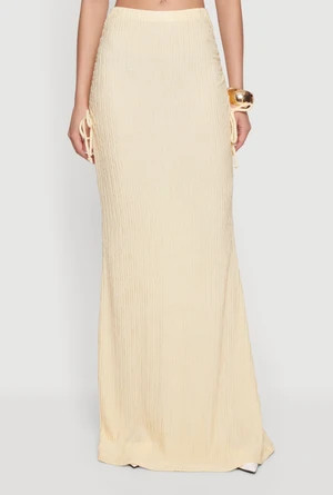 High Waisted Side Ruched Mermaid Maxi Skirt | Rainbow Shops