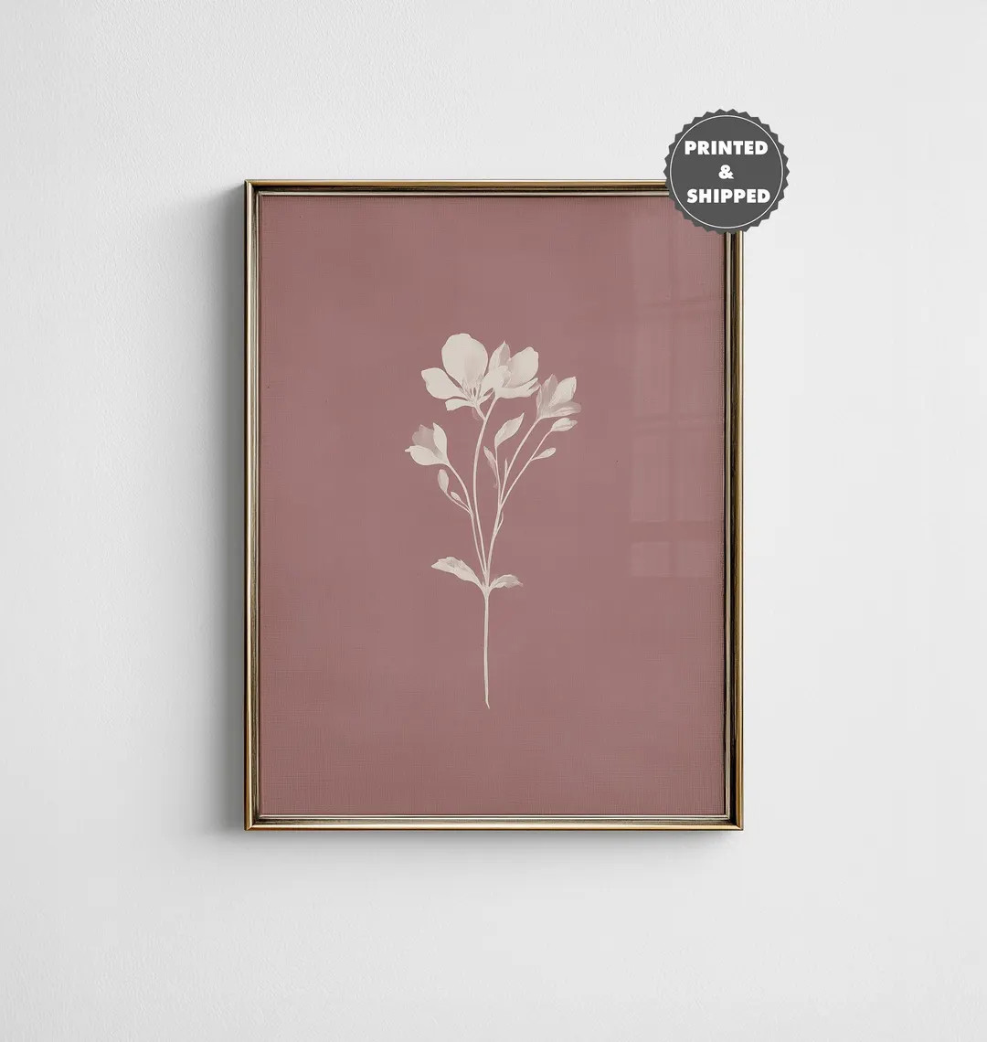 Orchid Print, Soft Pink Botanical English Garden Wall Art, Nursery Wall Decor, Printed and Shippe... | Etsy (US)