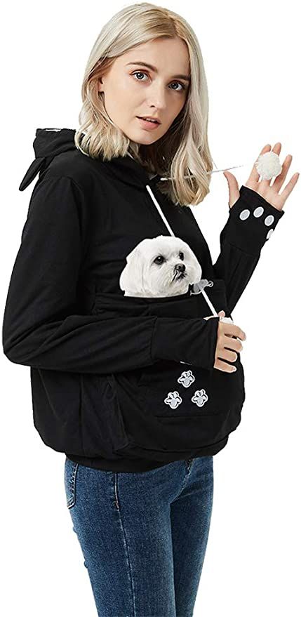 Unisex Pet Carrier Hoodie Cat Dog Pouch Holder Sweatshirt Shirt Top | Amazon (US)