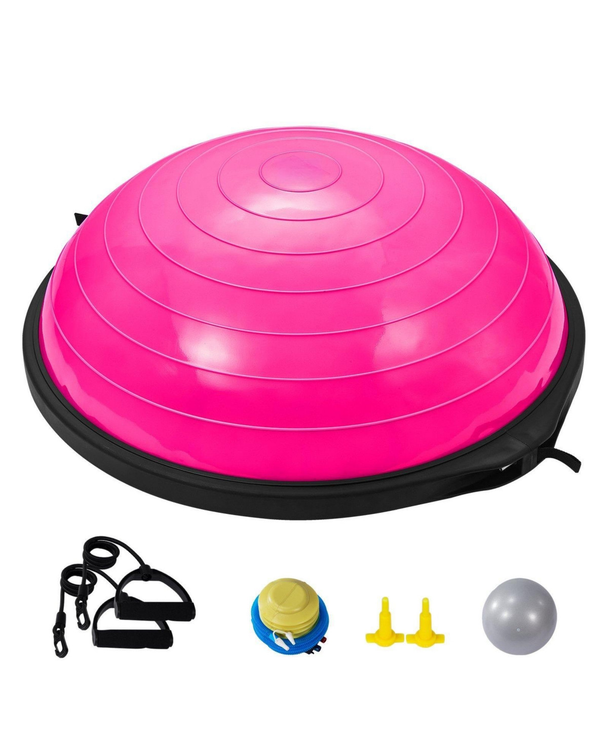 Mecale Half Balance Ball Trainer 1500 lbs with Resistance Bands - Pink | Macy's