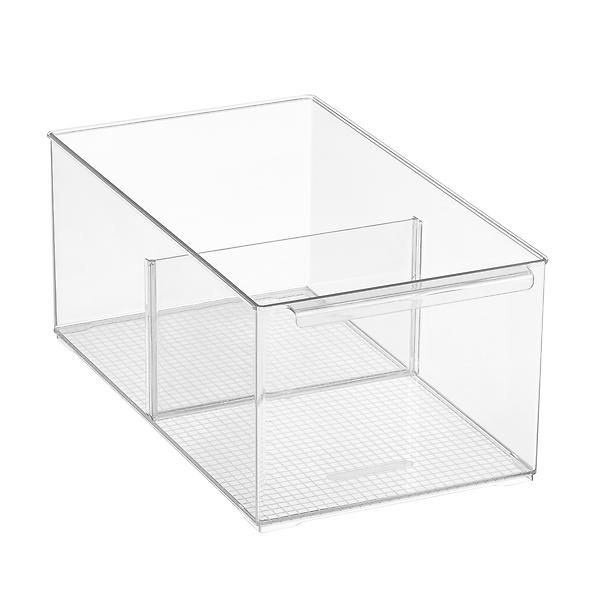 Shelf-Depth Pantry Bin with Divider | The Container Store