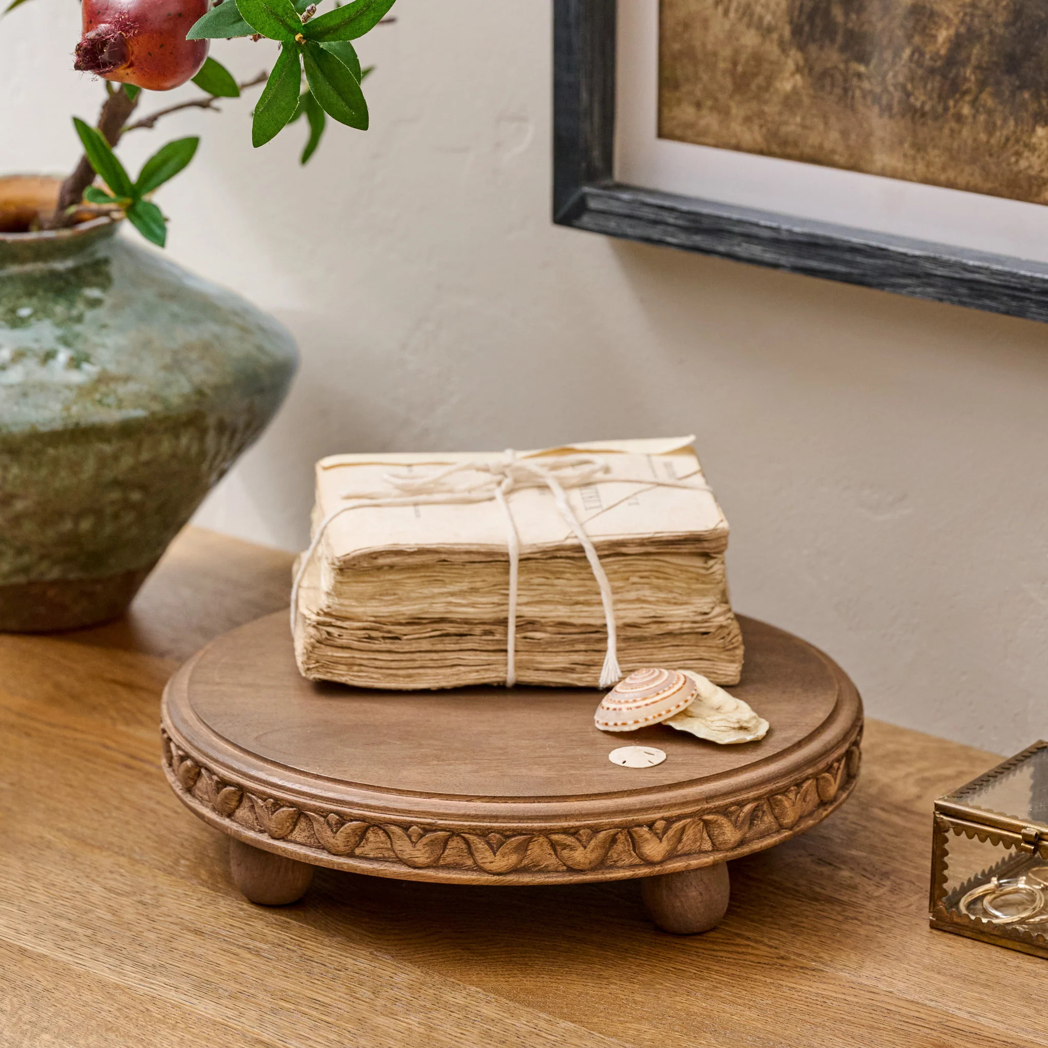 Warren Carved Wood Riser | Magnolia