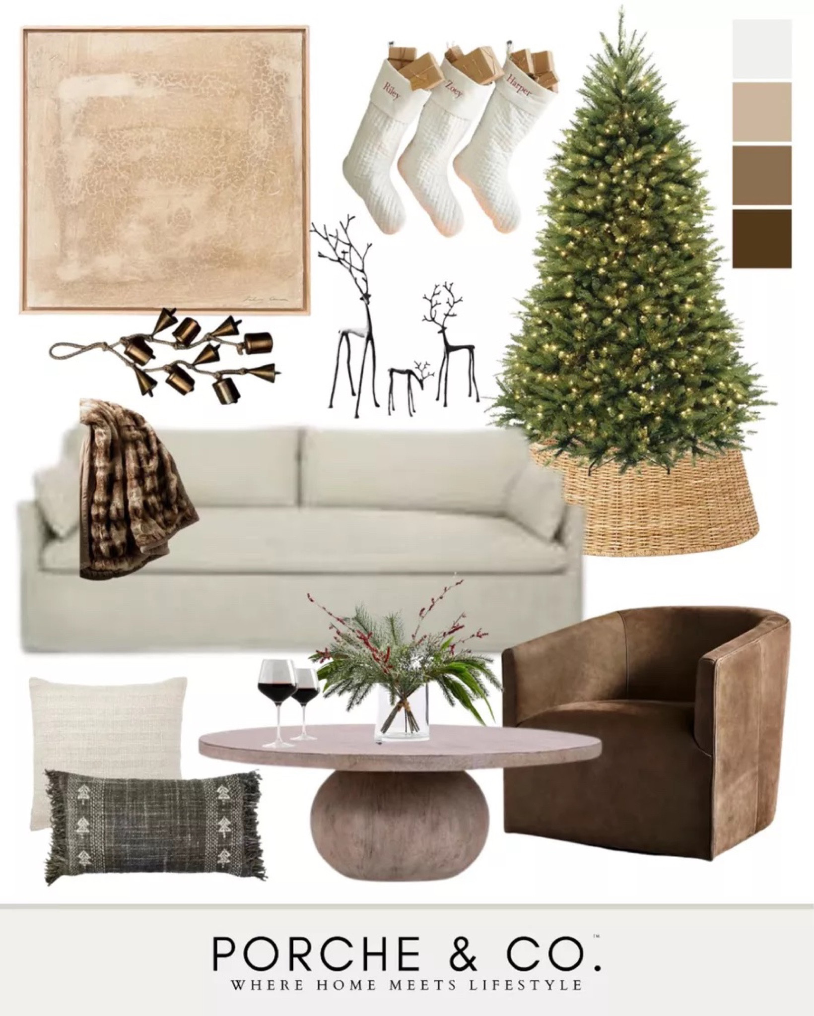 Interior designer styled modern classic holiday living room collage, online interior design, home edesign, wall art, Christmas tree, stockings, reindeer, bells #holidayhomedecor #holidaylivingroom

#LTKhome #LTKSeasonal #LTKHoliday