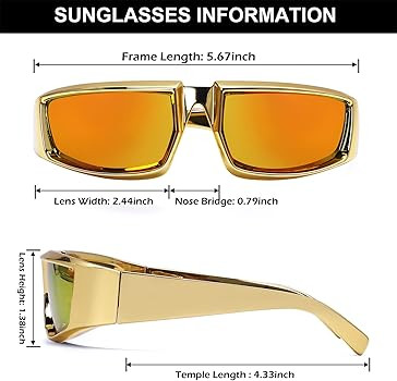 Wrap Around Trendy Sunglasses For Womens Men Fashion Futuristic Rectangle Sunglasses Thick Chunky... | Amazon (US)