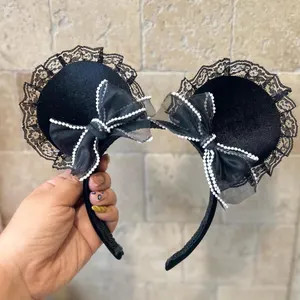 Coquette Lace Black Pearl ears | Etsy (Global)